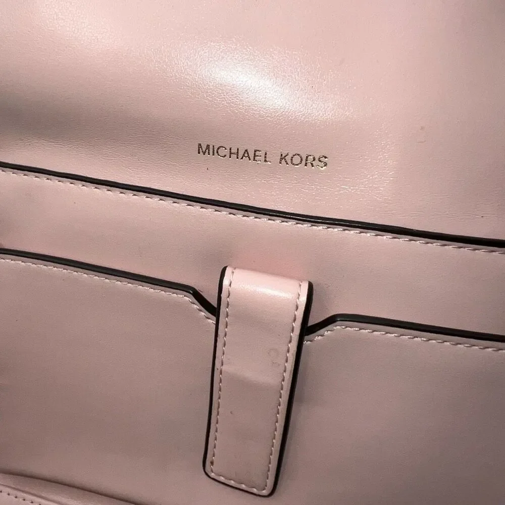 Michael Kors Long Wallet/Phone Holder Wristlet in Blush Soft Leather